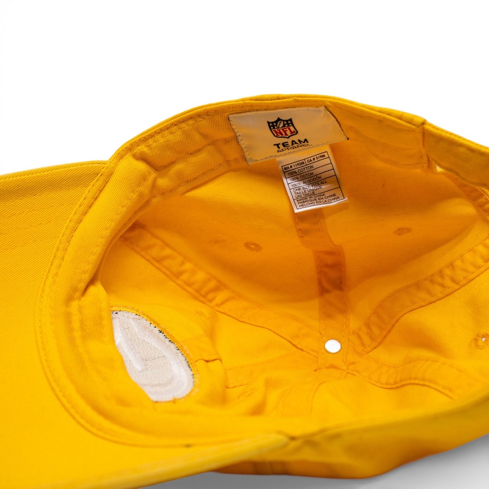 NFL Team Apparel Green Bay Packers Hat Adult OSFM Yellow Distressed Strapback - Picture 5 of 5